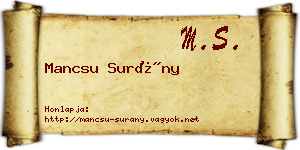 Mancsu Surány névjegykártya